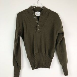 Vintage Jack Young Knitwear Sweater Military Army OD Olive Drab